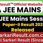 NTA JEE Mains Session II Paper-II Result 2026 Out