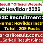 UPSSSC Havildar Instructor Recruitment 2026