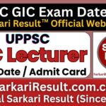 UPPSC GIC Lecturer Exam Date 2026 Out